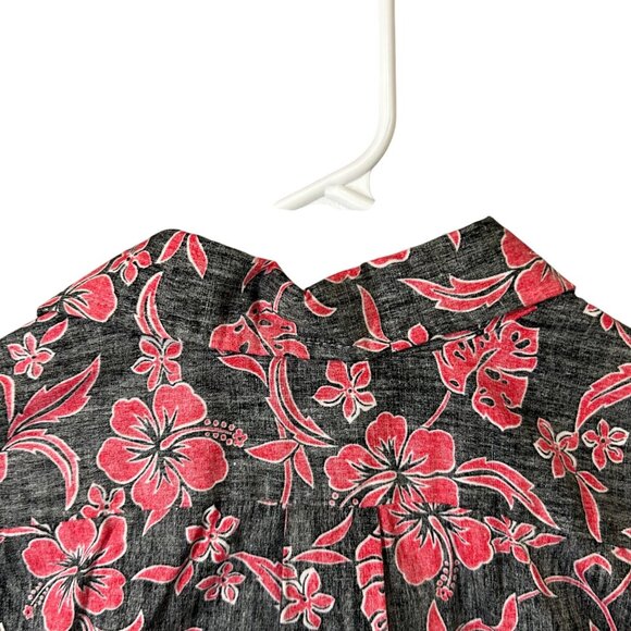 Malihini Hawaii Men's Button Shirt Size XL Reverse Print Red Floral EUC - Picture 5 of 10